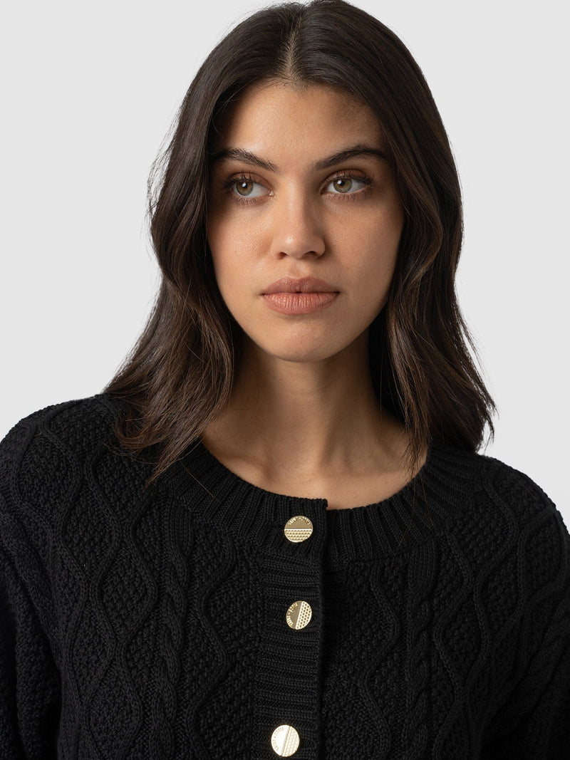 Bronte Cable Cardigan - Black