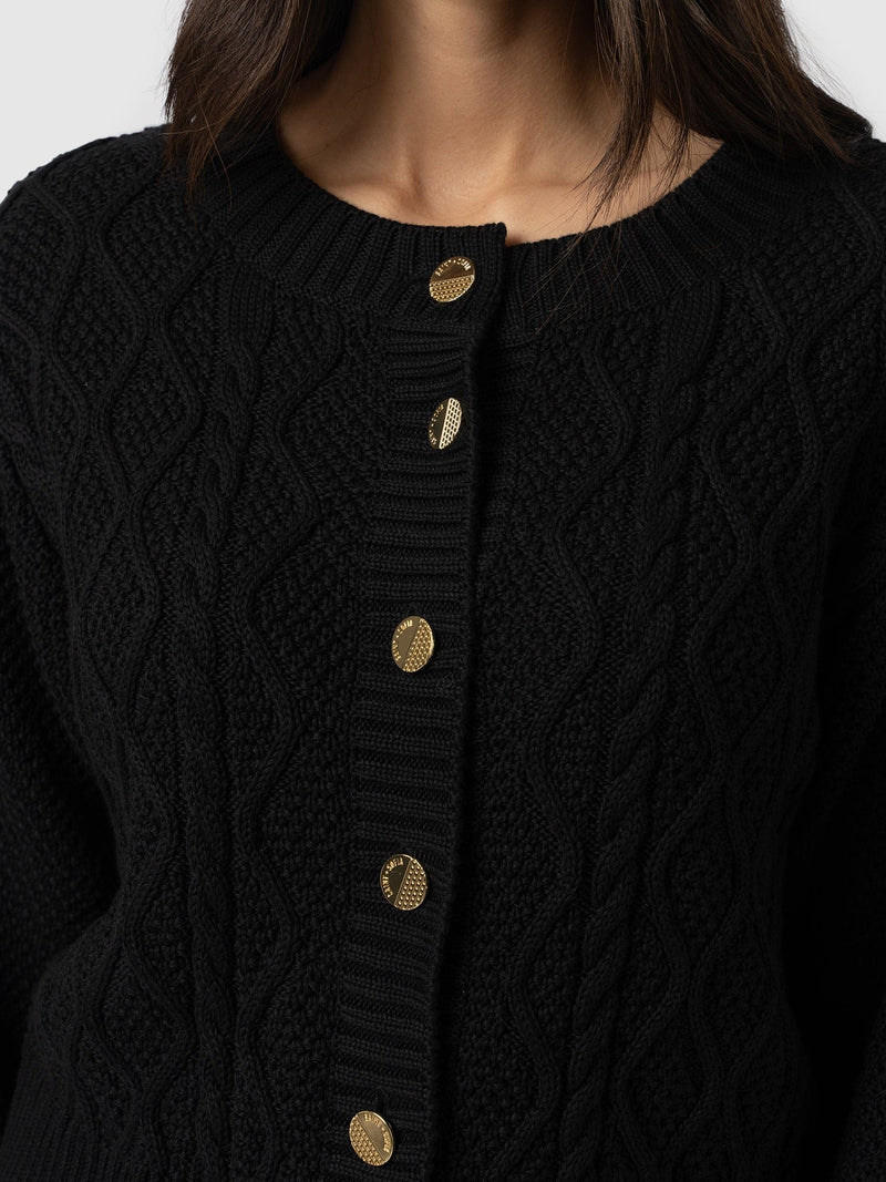 Bronte Cable Cardigan - Black