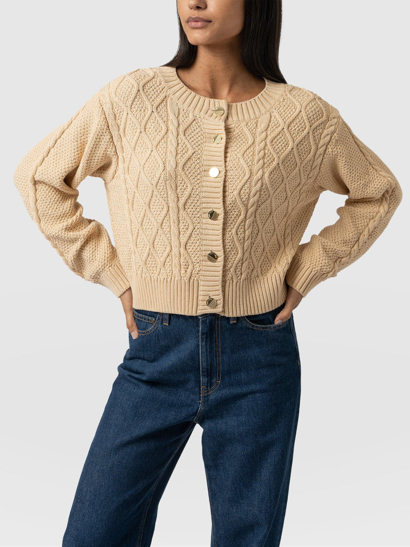 Bronte Cable Cardigan - Yellow