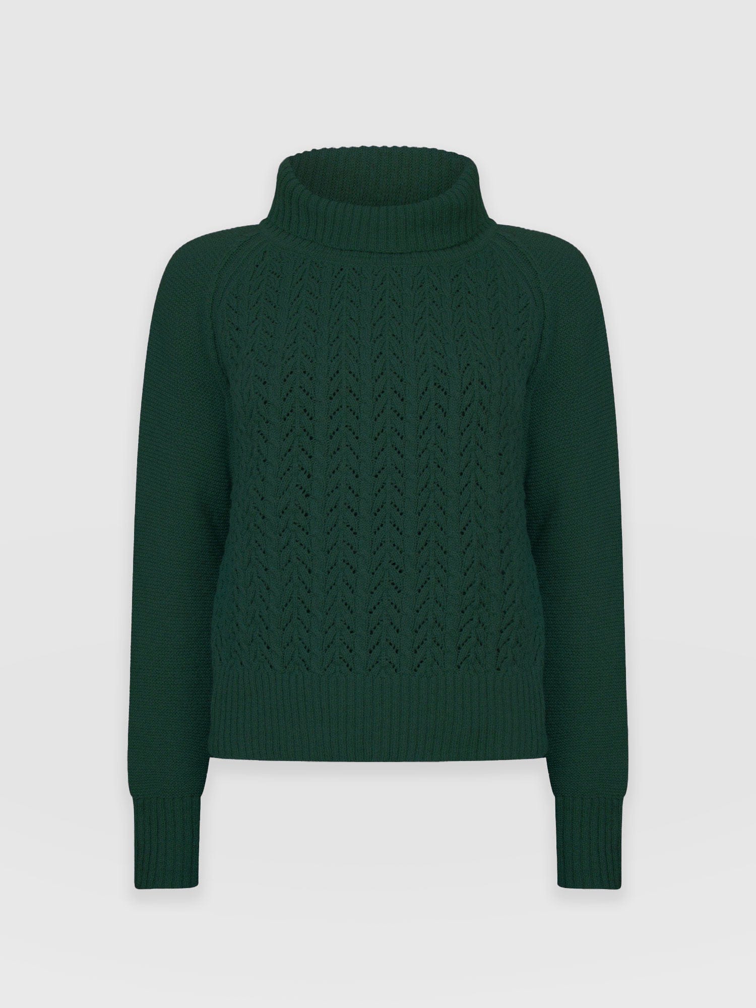 Brook Cable Knit Jumper - Green