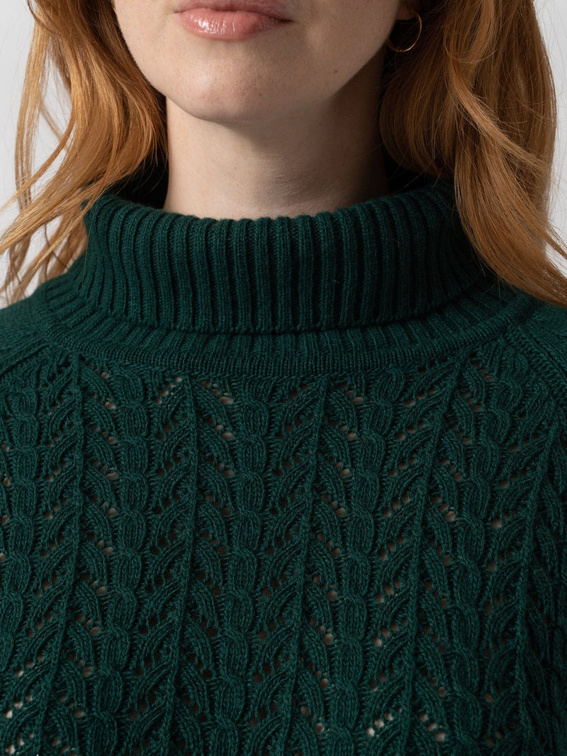 Brook Cable Knit Jumper - Green