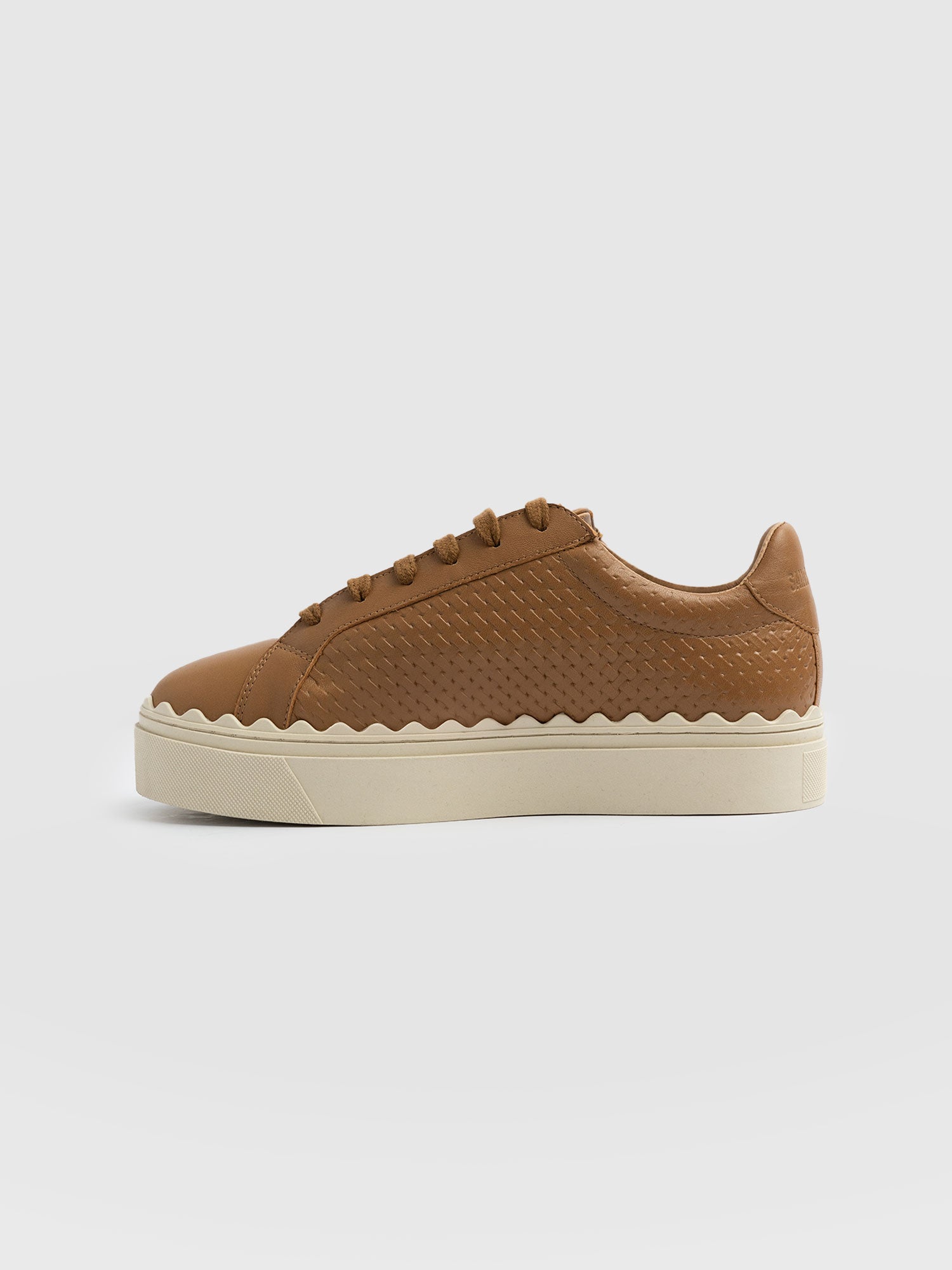 Brook Scallop Trainer Tan - Women's Trainers | Saint + Sofia® UK