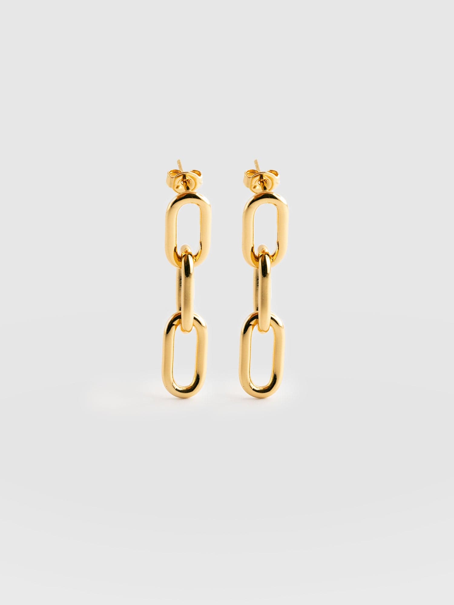 Cable Chain Drop Earrings - Gold