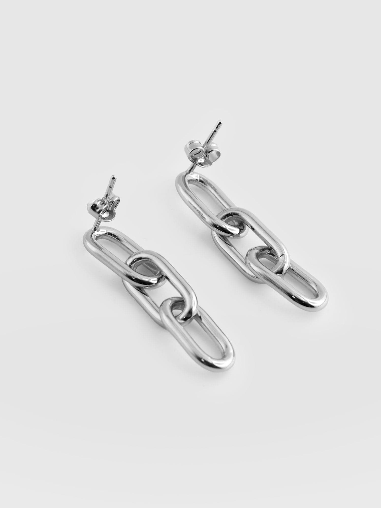 Cable Chain Drop Earrings Silver - Women's Jewellery | Saint + Sofia® UK
