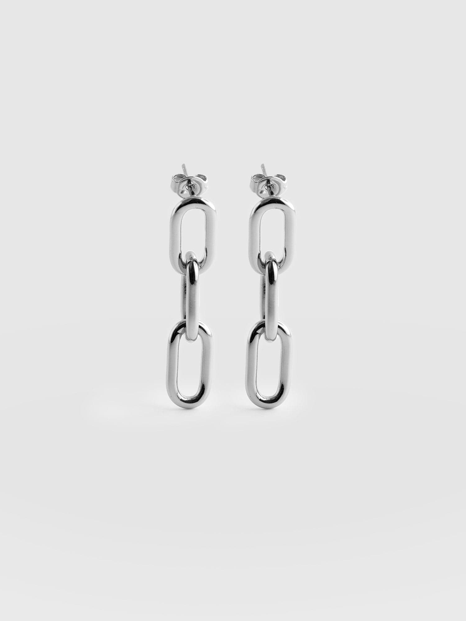 Cable Chain Drop Earrings Silver - Women's Jewellery | Saint + Sofia® UK