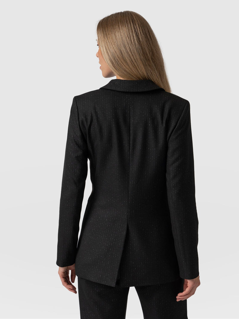 Cambridge Blazer - Black Pinstripe