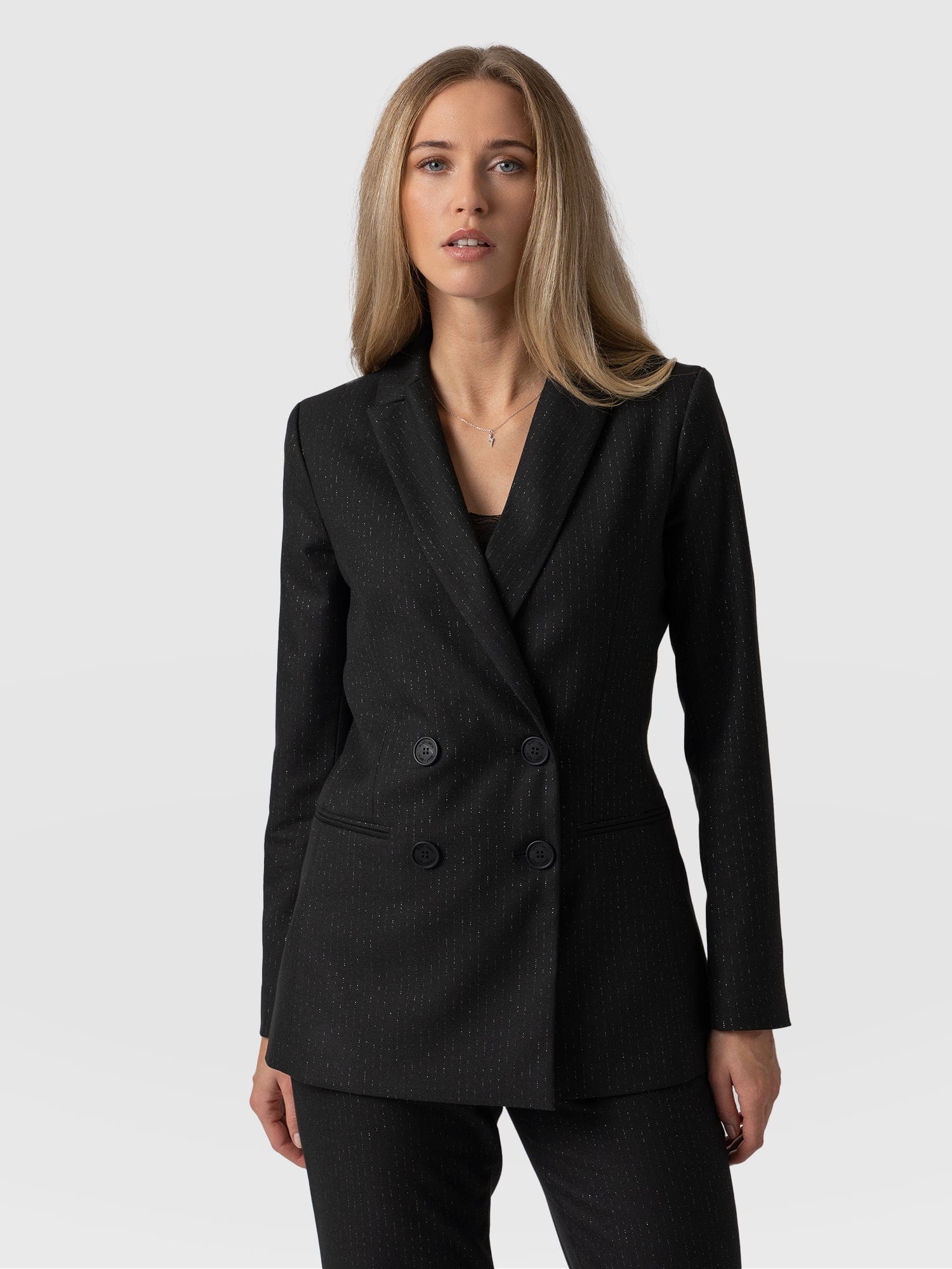 Cambridge Blazer - Black Pinstripe