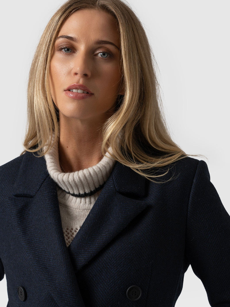 Cambridge Coat - Navy Chevron