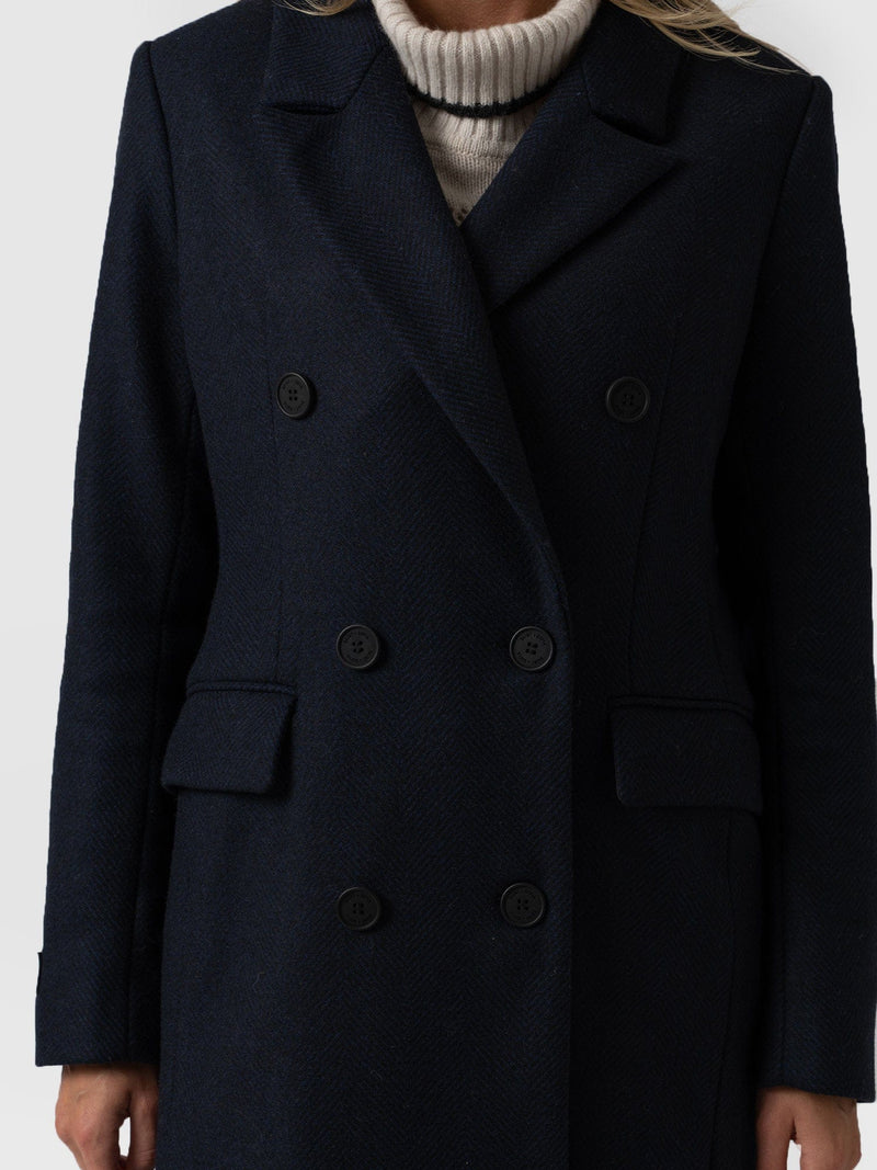 Cambridge Coat - Navy Chevron