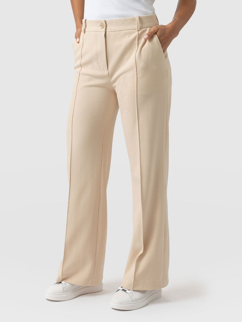 Cambridge Tailored Wide Leg Pant - Beige