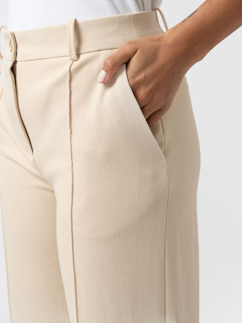 Cambridge Tailored Wide Leg Pant - Beige