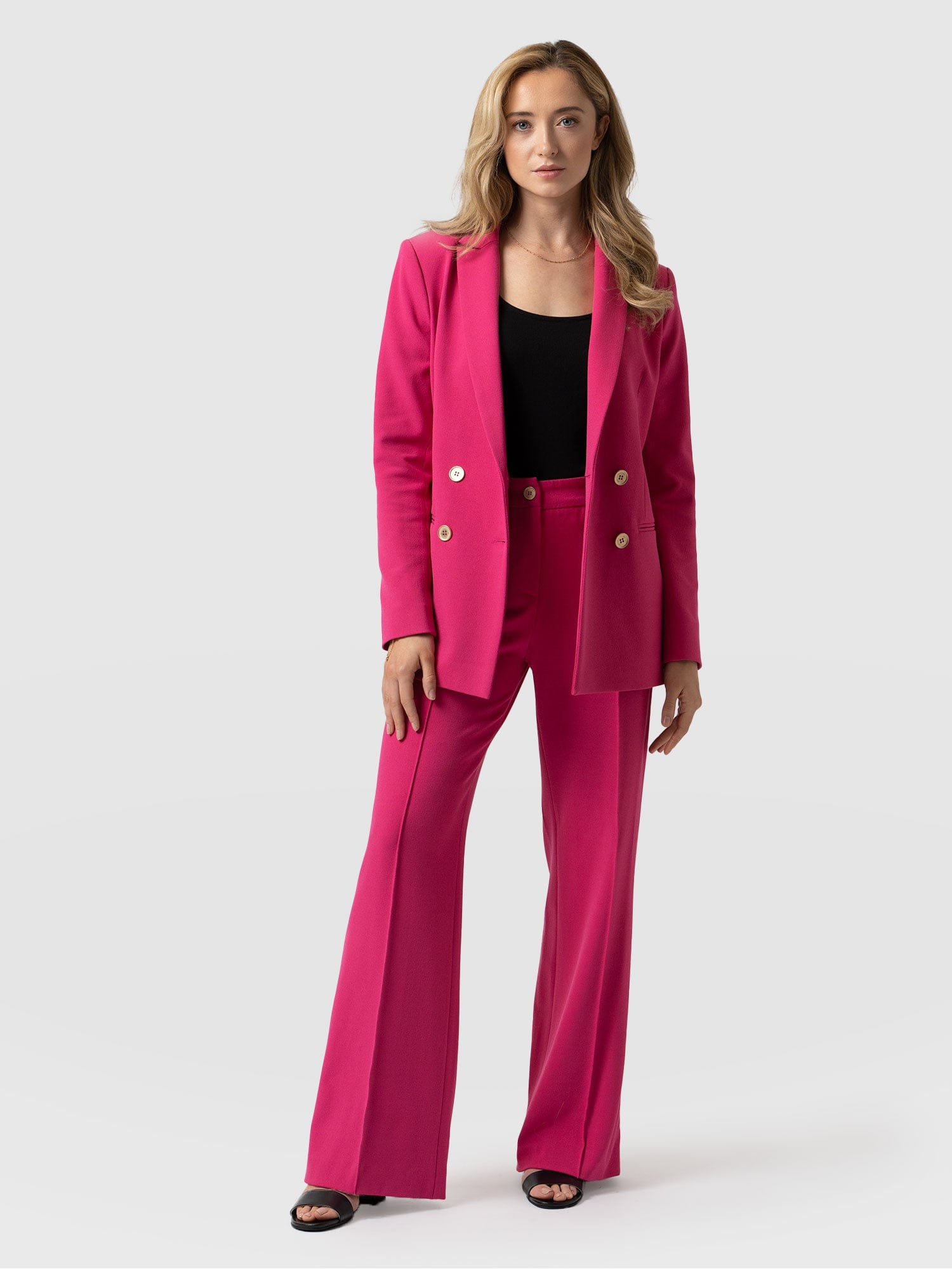 Cambridge Tailored Wide Leg Pant - Hot Pink