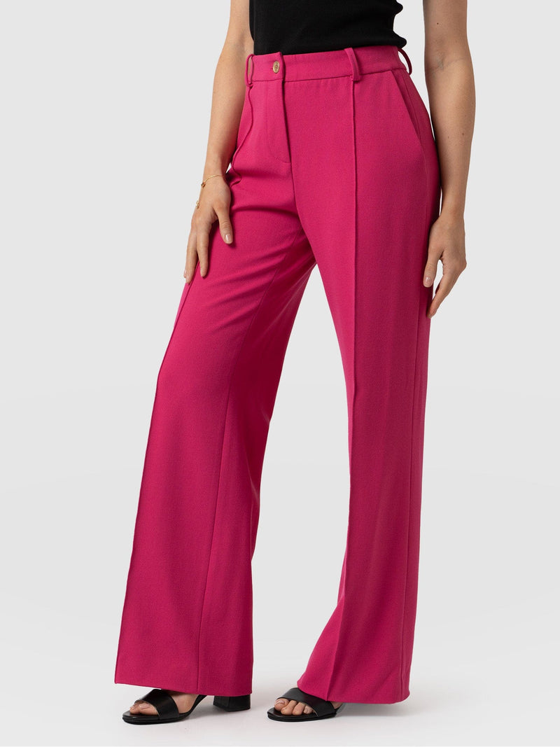 Cambridge Tailored Wide Leg Pant - Hot Pink