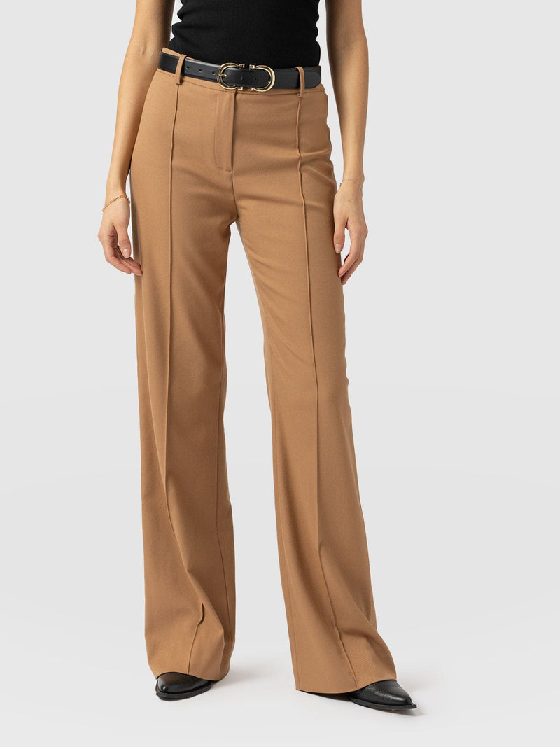 Cambridge Tailored Wide Leg Pant - Tan