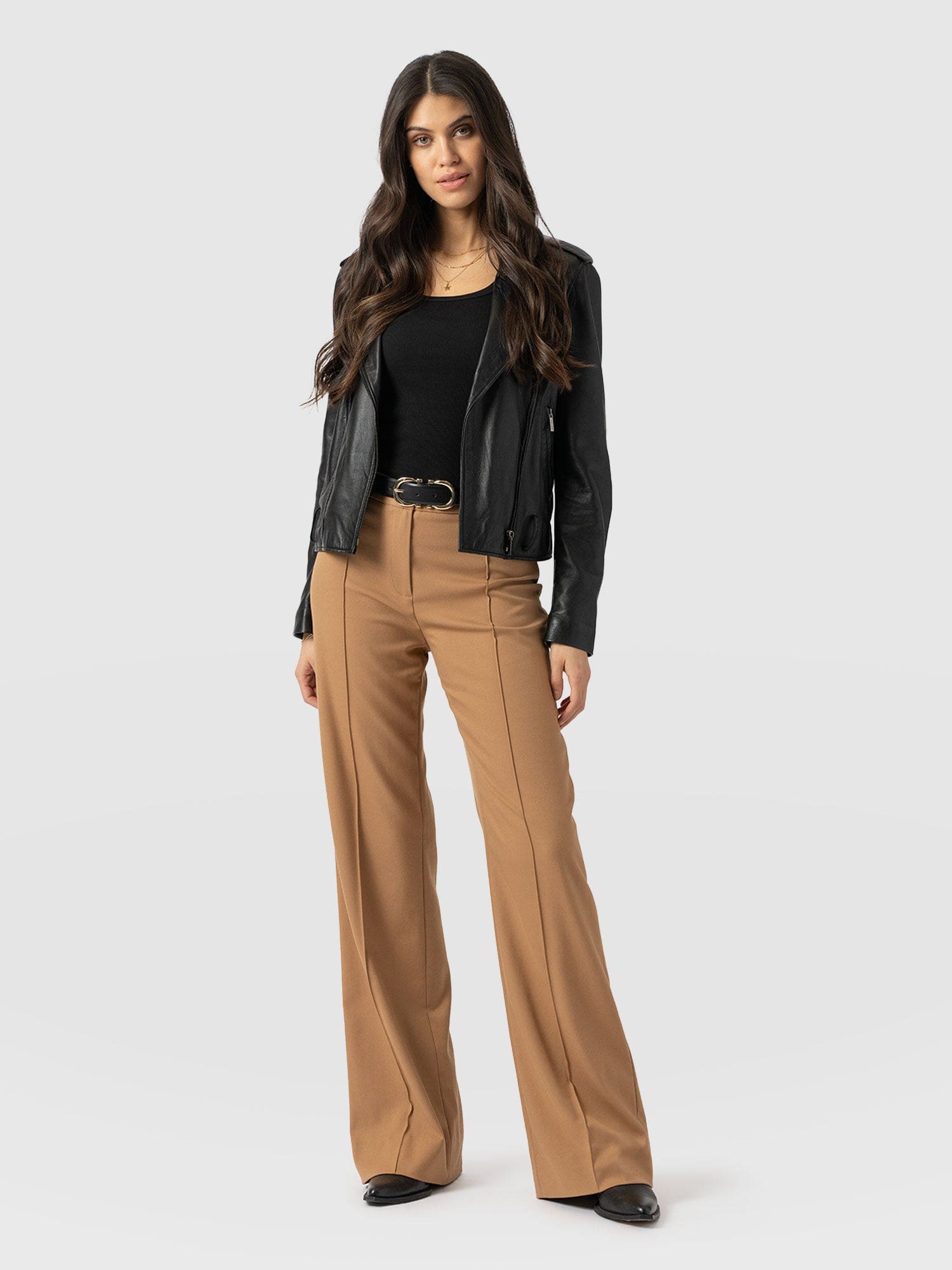 Cambridge Tailored Wide Leg Pant - Tan