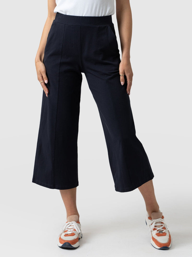 Cara Wide Leg Culotte - Navy