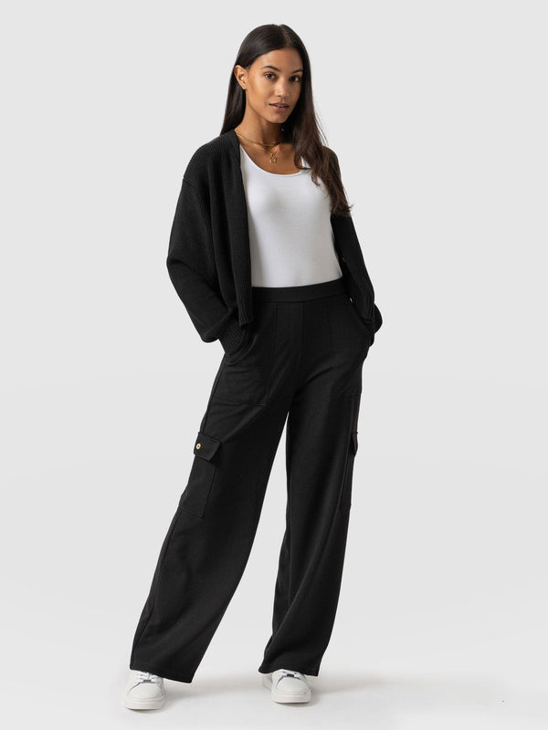 Cargo Chelsea Wide Leg Pant - Black