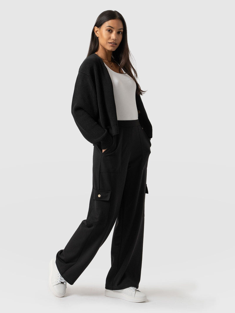 Cargo Chelsea Wide Leg Pant - Black