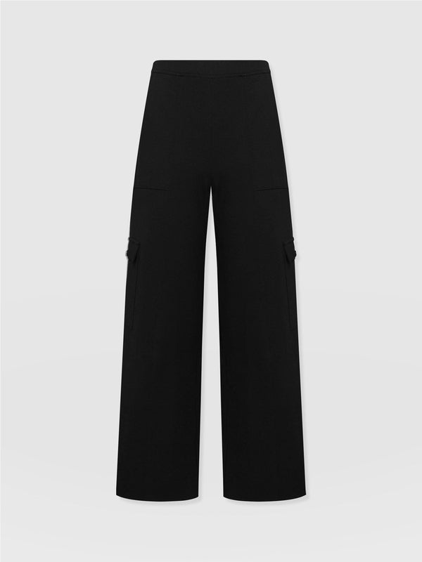 Cargo Chelsea Wide Leg Pant - Black