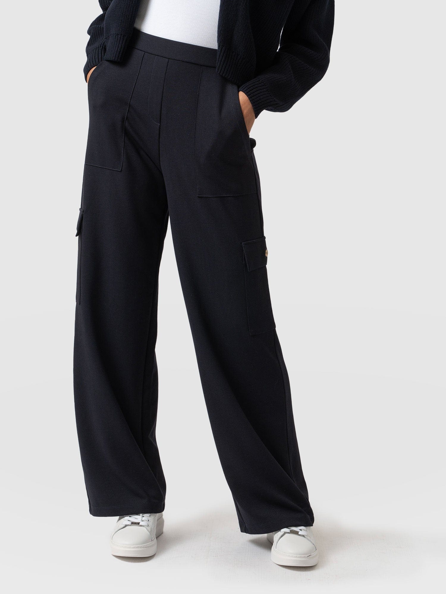 Cargo Chelsea Wide Leg Pant Navy  - Women's Trousers | Saint + Sofia® UK