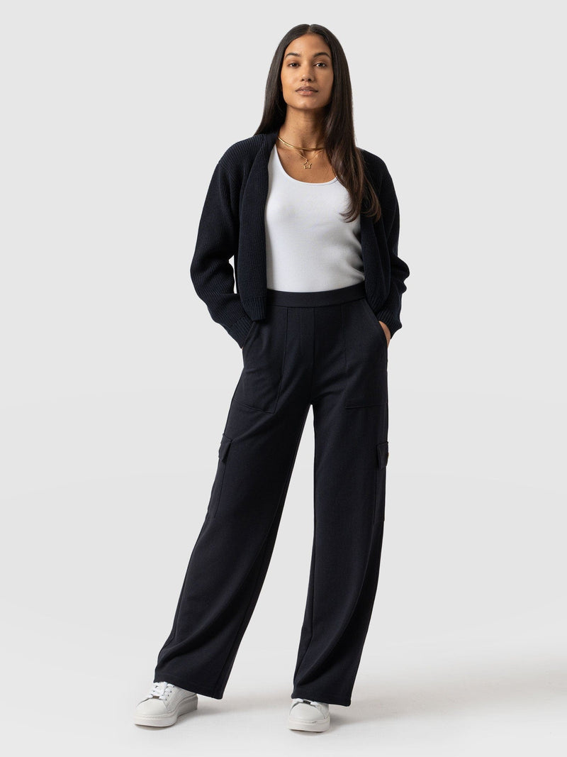 Cargo Chelsea Wide Leg Pant Navy  - Women's Trousers | Saint + Sofia® UK