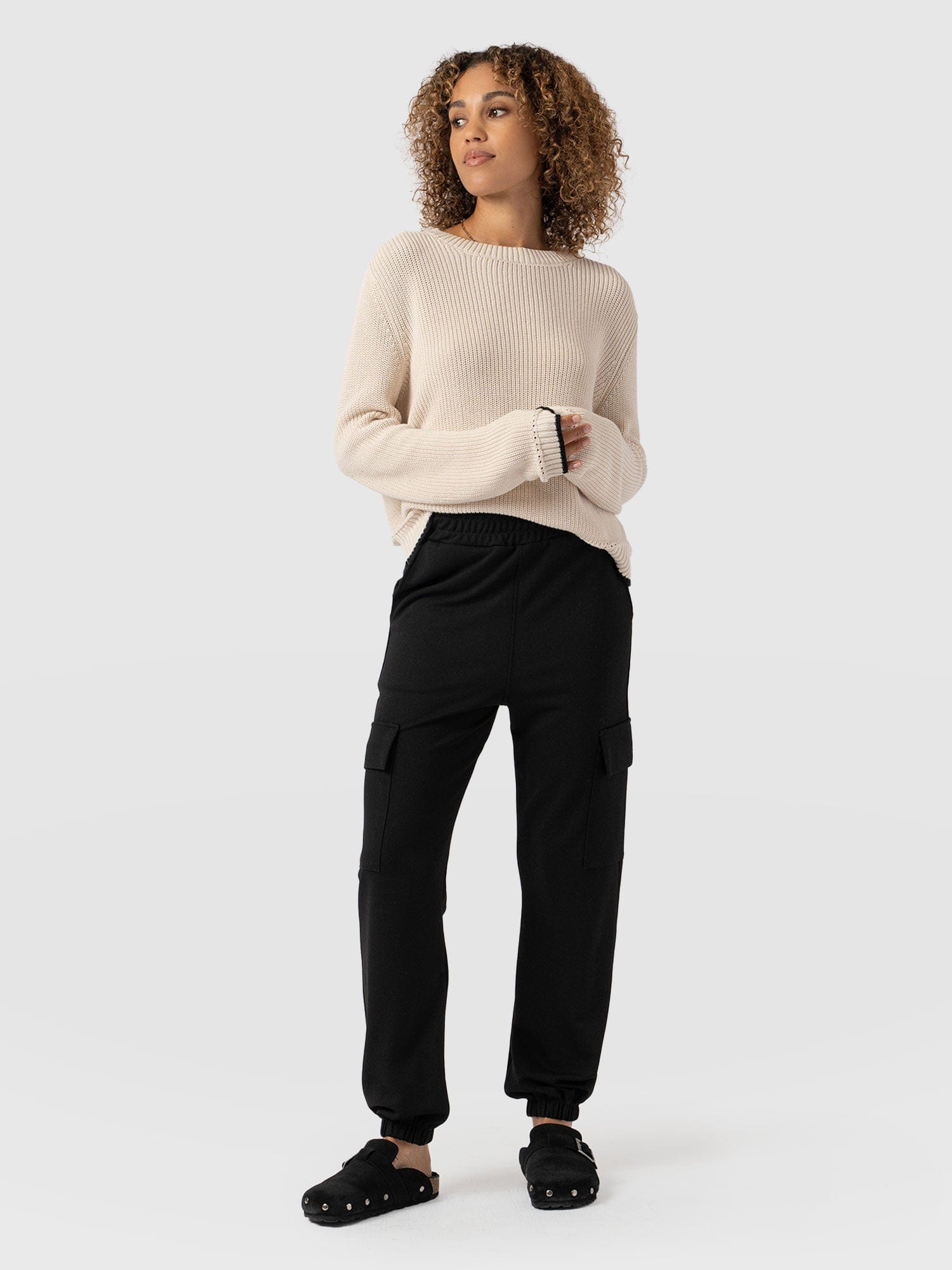 Cargo Tapered Pant - Black - Women's Trousers | Saint + Sofia® UK