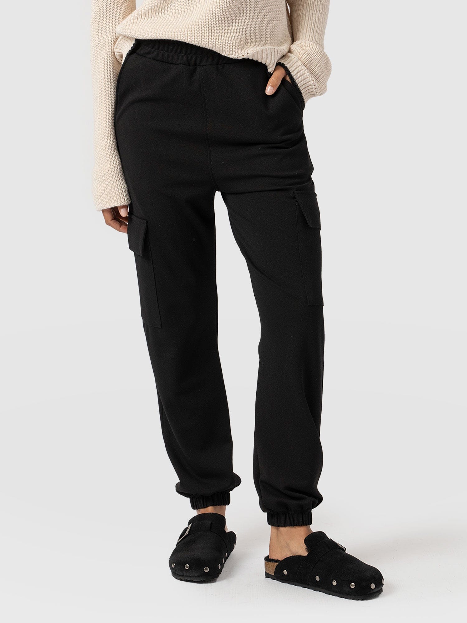 Cargo Tapered Pant - Black - Women's Trousers | Saint + Sofia® UK
