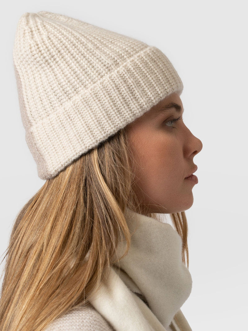 Cashmere Beanie - Cream/Beige