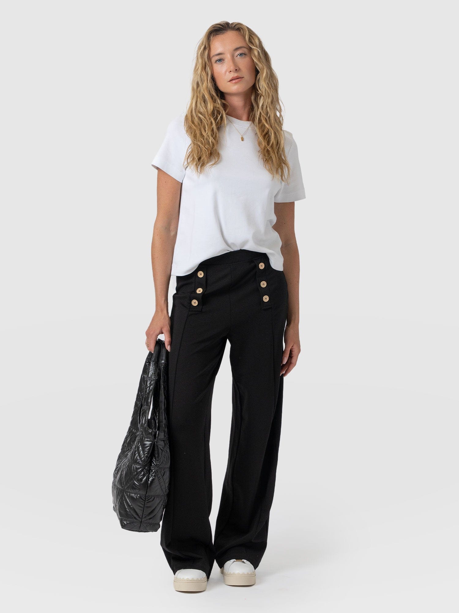 Chelsea Pant Black Jersey - Women's Trousers | Saint + Sofia® UK