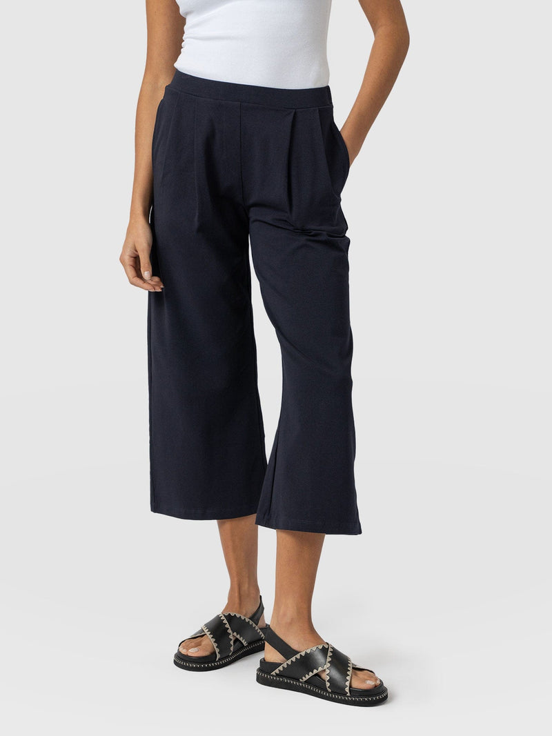 City Culotte - Navy Pleats