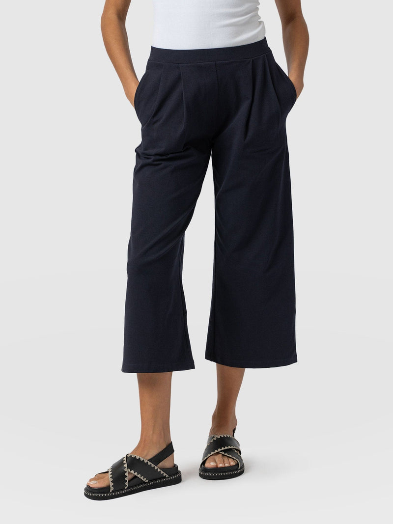 City Culotte - Navy Pleats