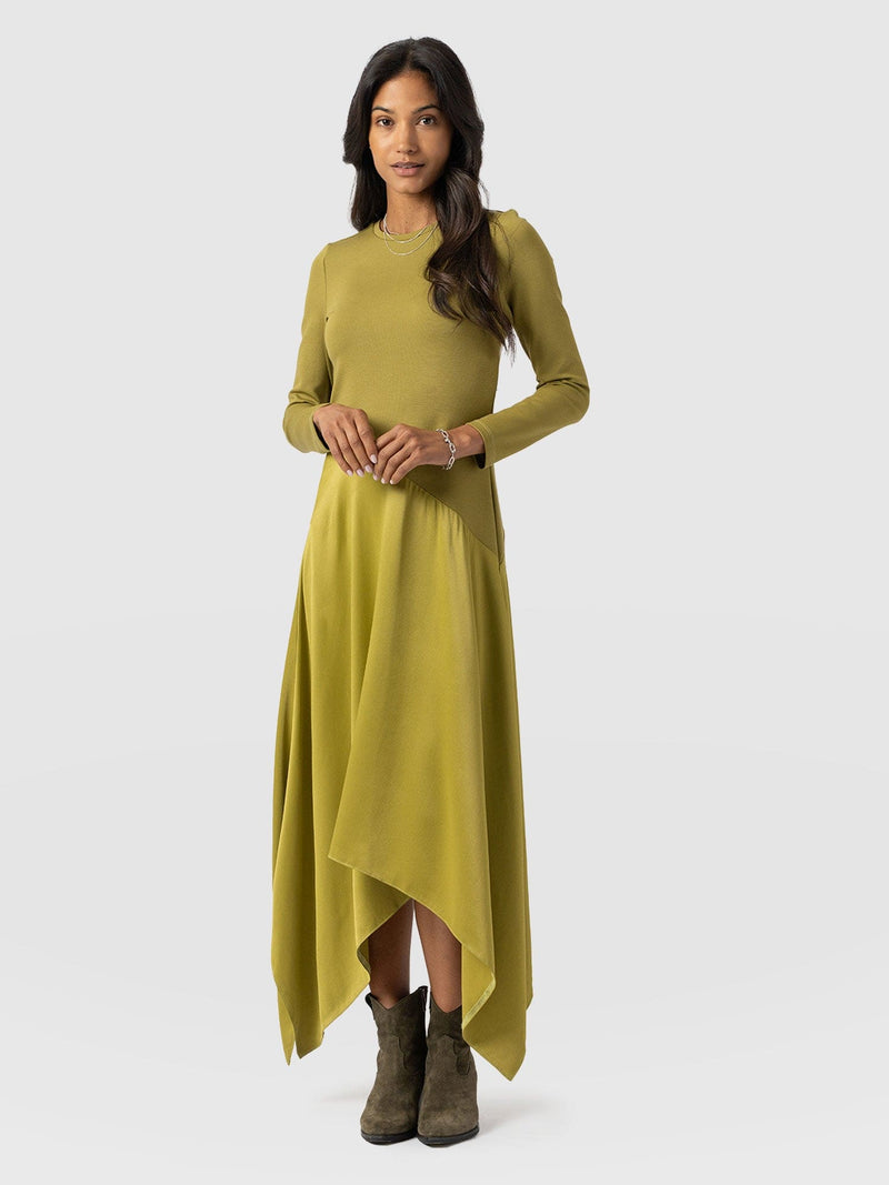 Cleo Asymmetric Dress - Olive