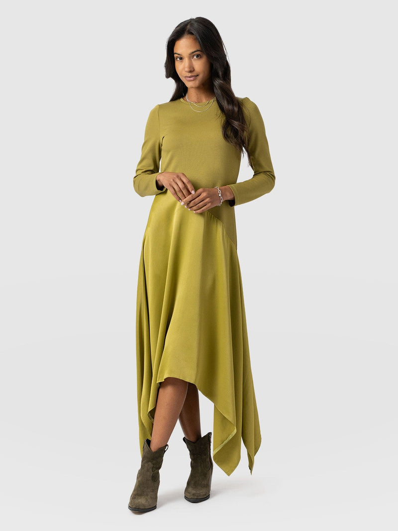 Cleo Asymmetric Dress - Olive