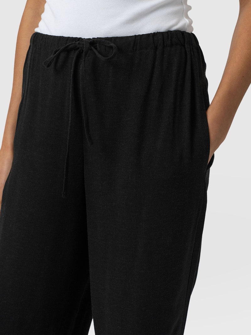 Corinne Linen Pant - Black