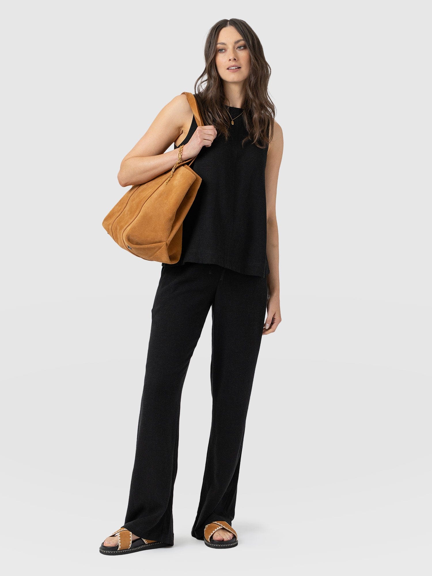 Corinne Linen Pant - Black