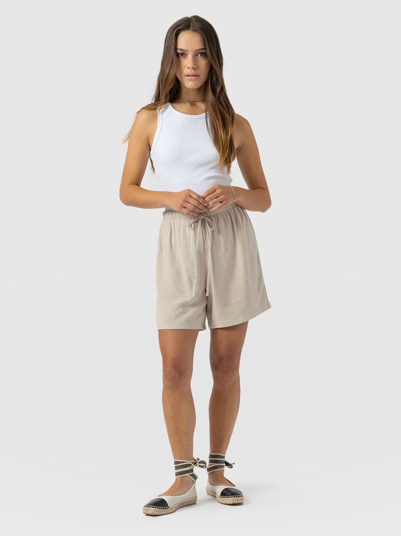 Corinne Linen Short - Oatmeal