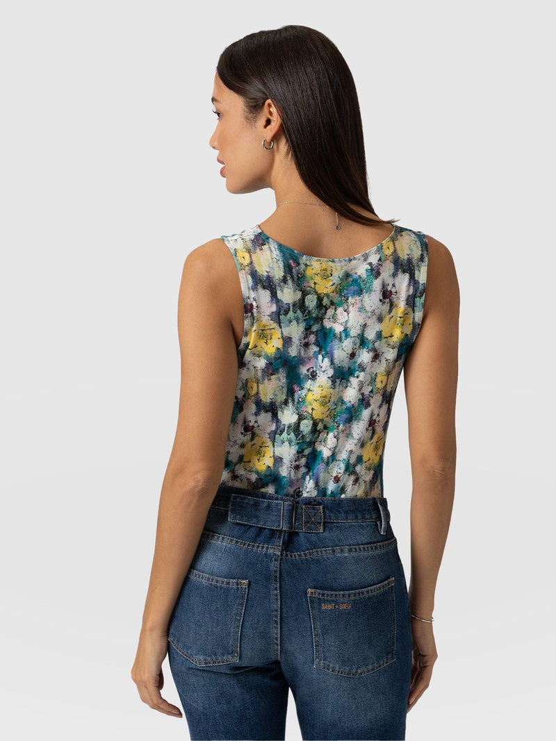 Cowl Neck Cami - Misty Floral