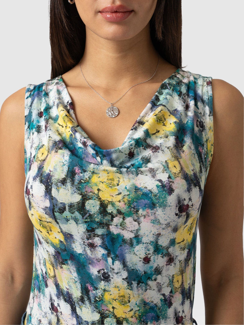 Cowl Neck Cami - Misty Floral