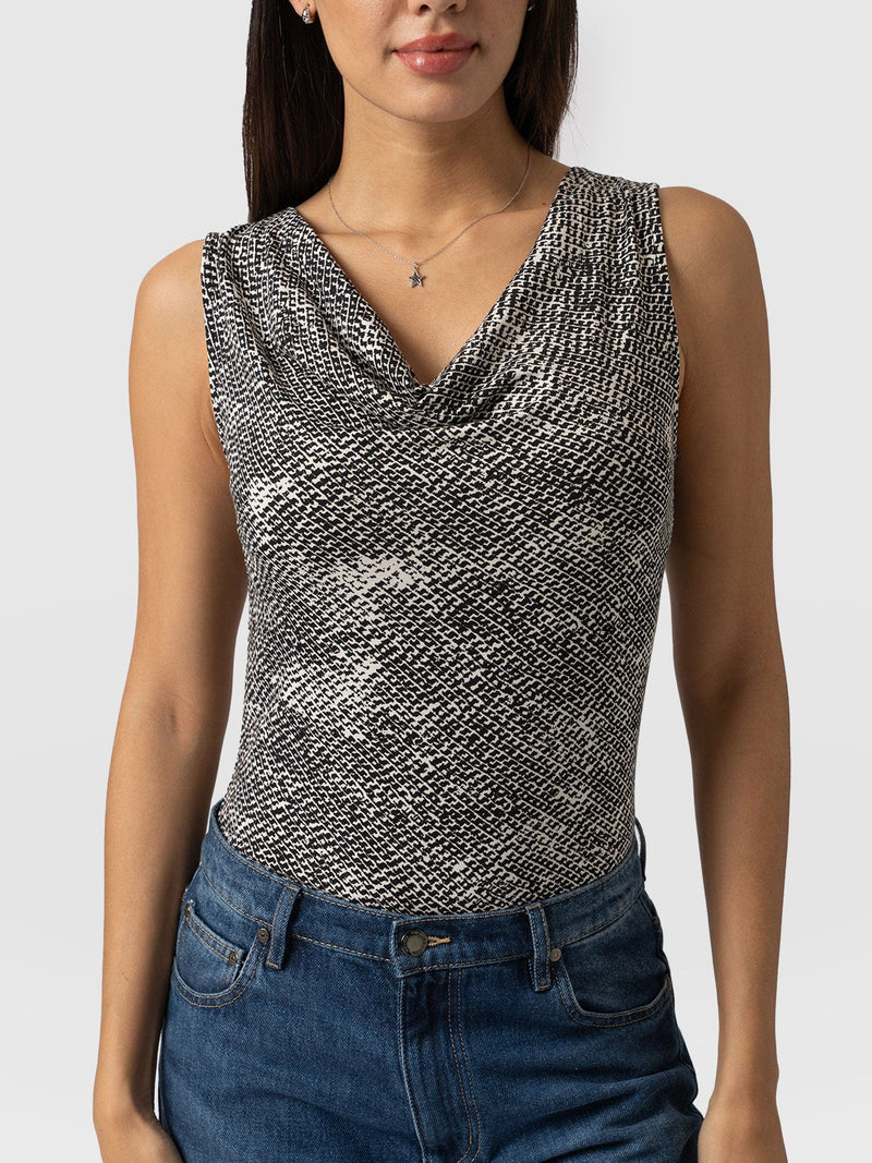 Cowl Neck Cami - Monochrome Gothica