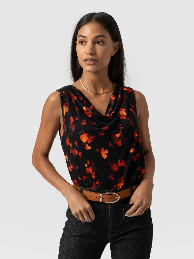 Cowl Neck Cami - Red Aurora