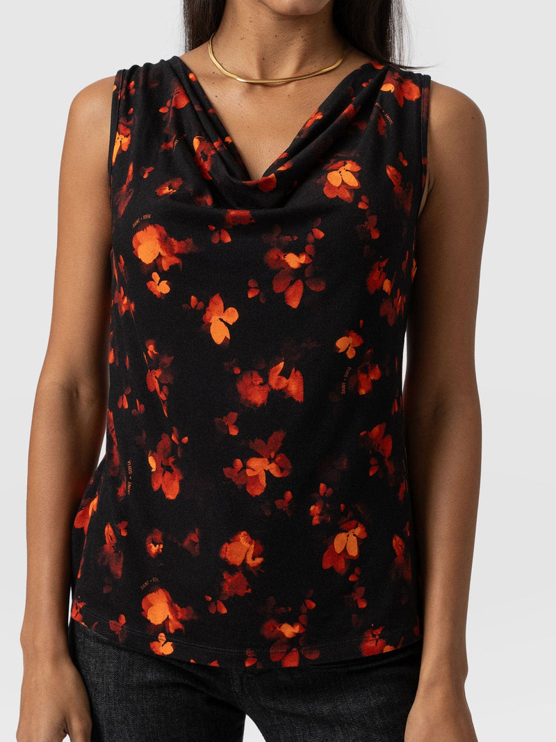 Cowl Neck Cami - Red Aurora