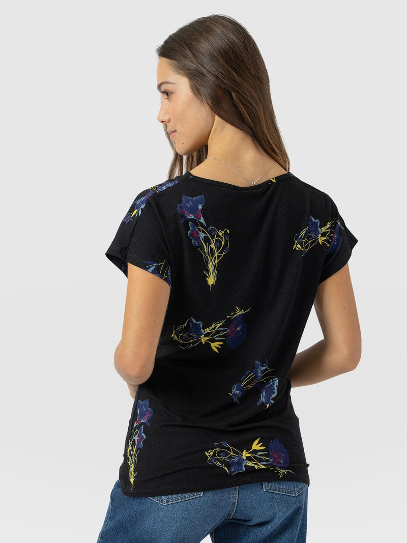 Cowl Neck Tee - Blue Lily Gardens