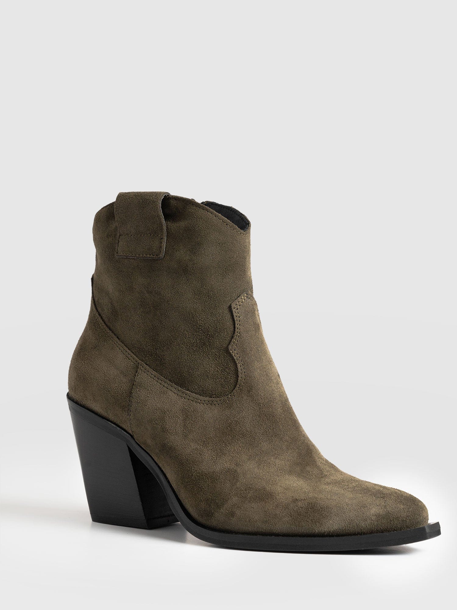 Dallas Mid Boot Khaki - Women's Leather Boots | Saint + Sofia® UK