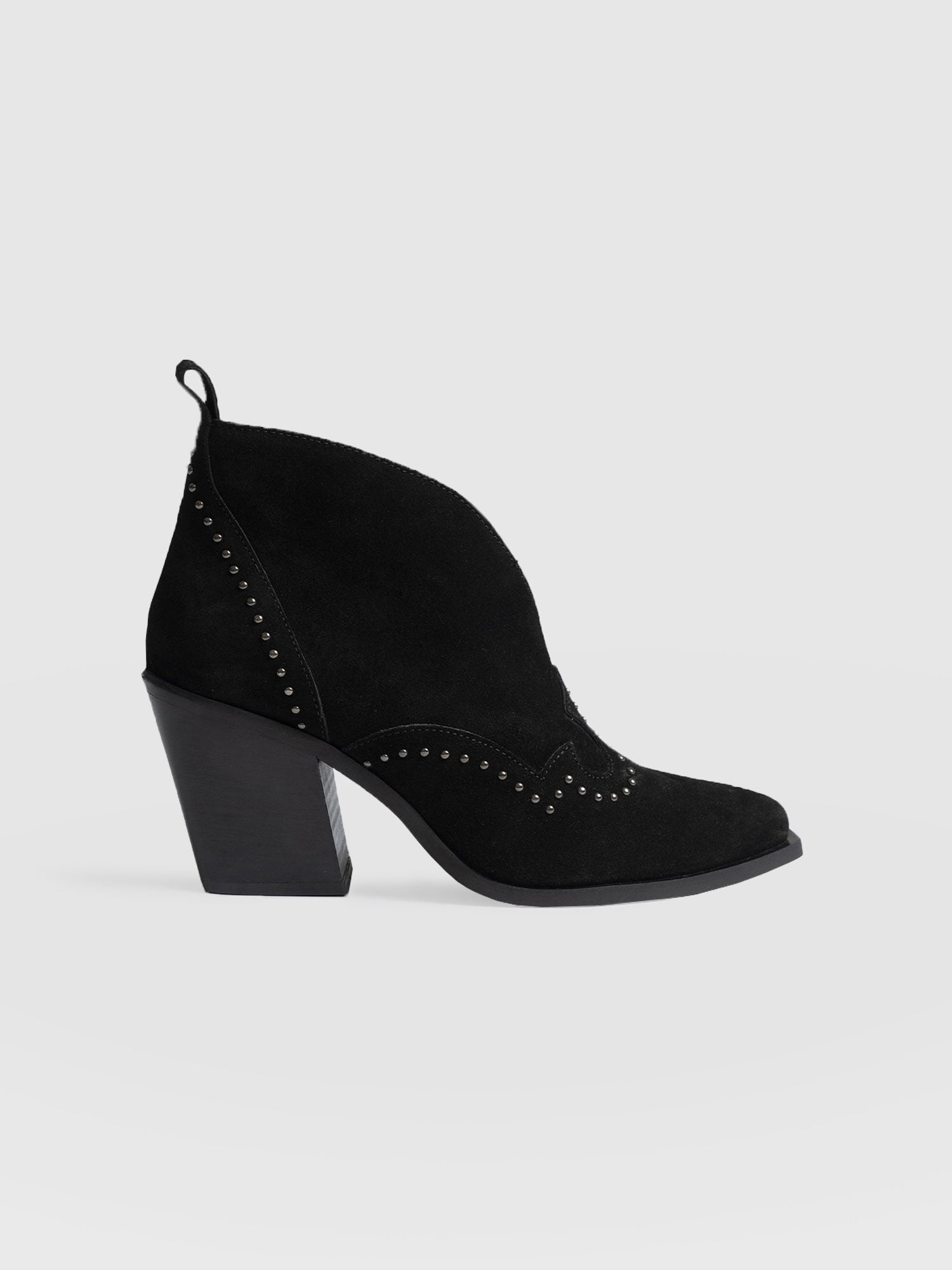 Dallas Studded Ankle Boot - Black