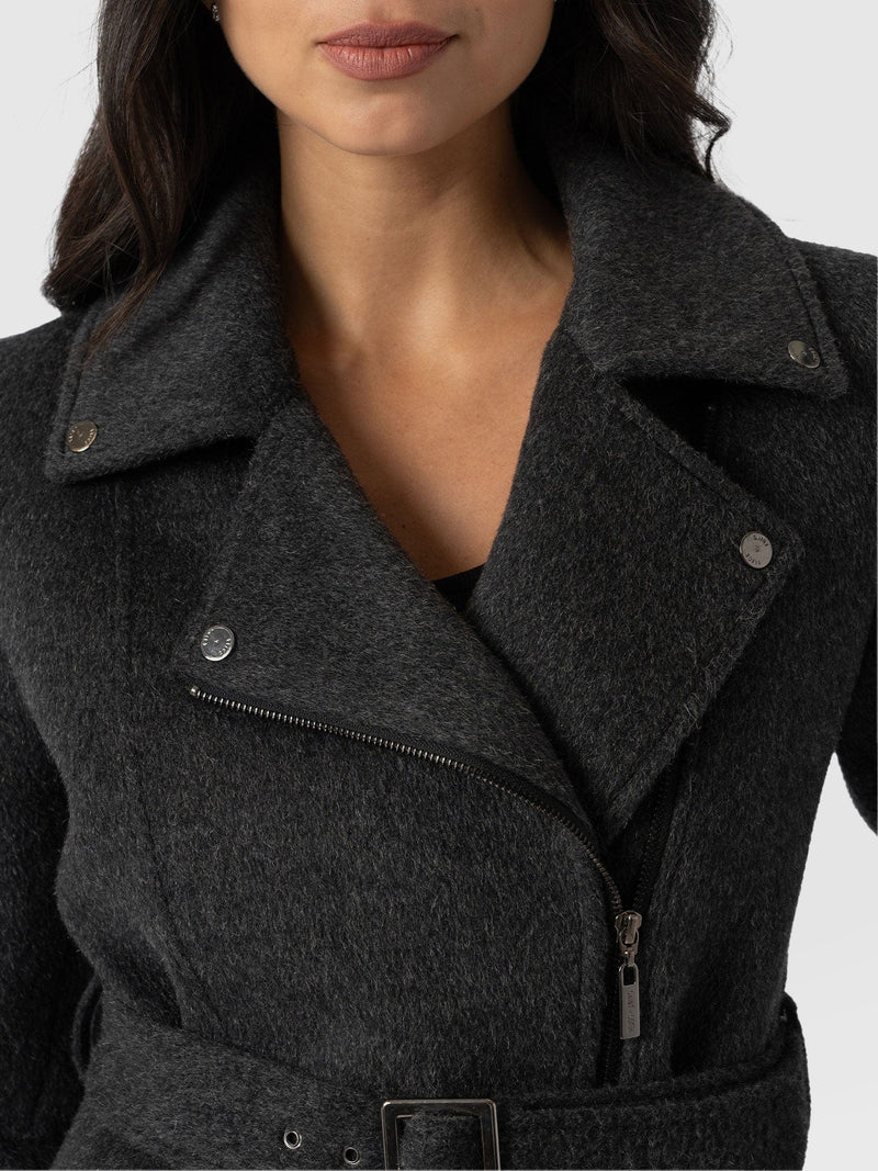 Daltrey Biker Coat - Charcoal