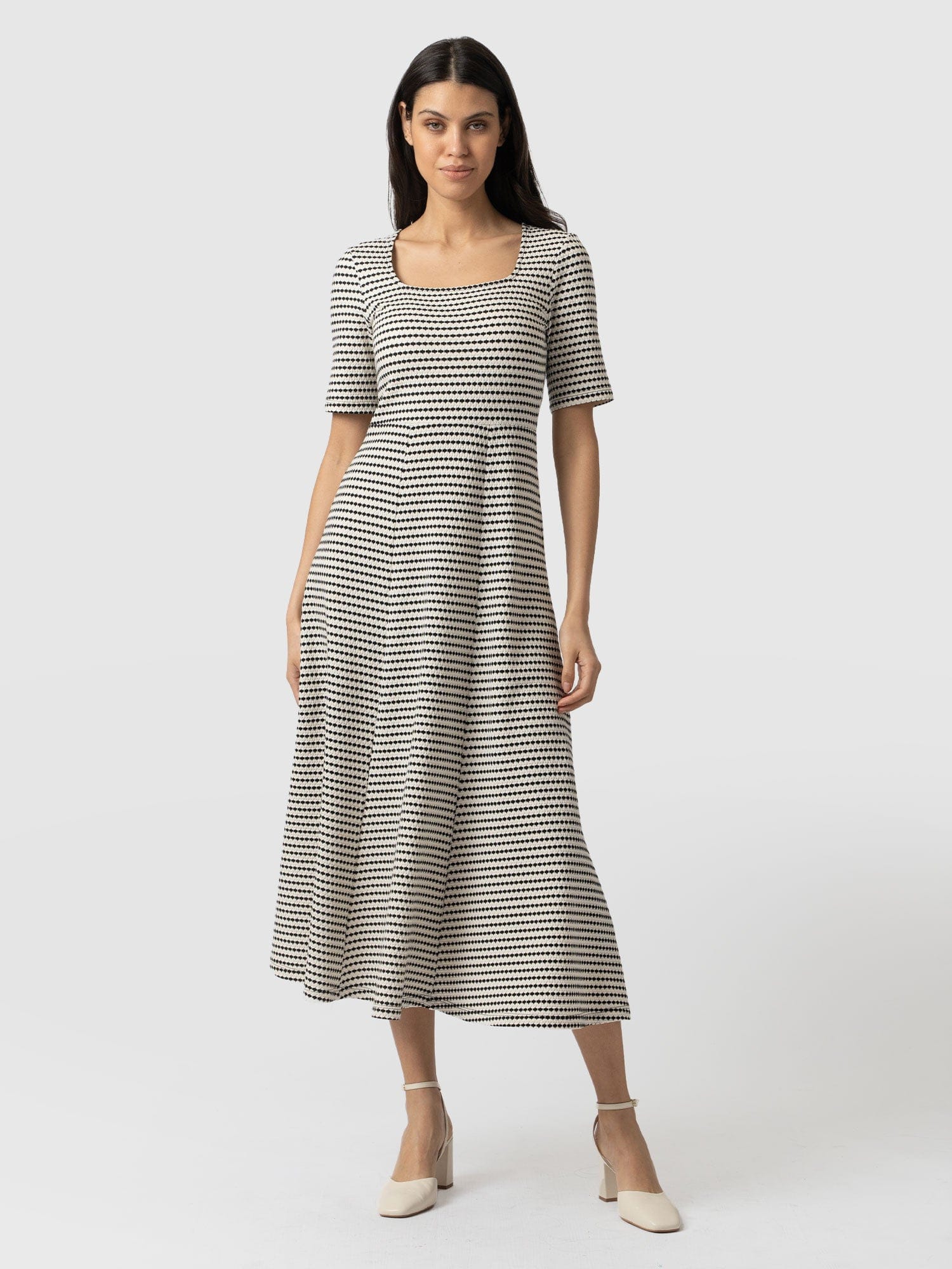 Darcey Flared Dress - Jacquard