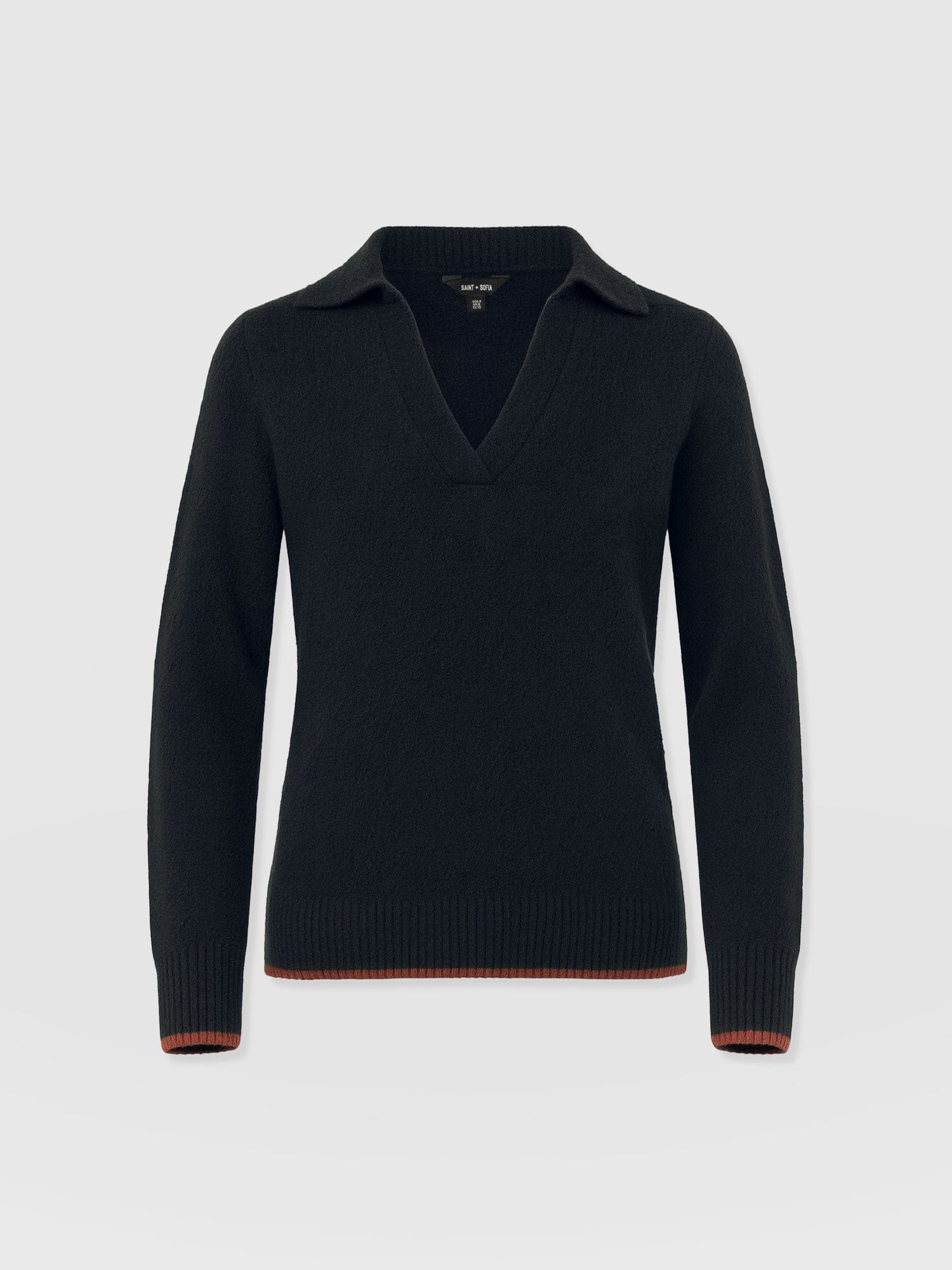 Delphi Polo Knit - Black - Women's T-shirts | Saint + Sofia® UK