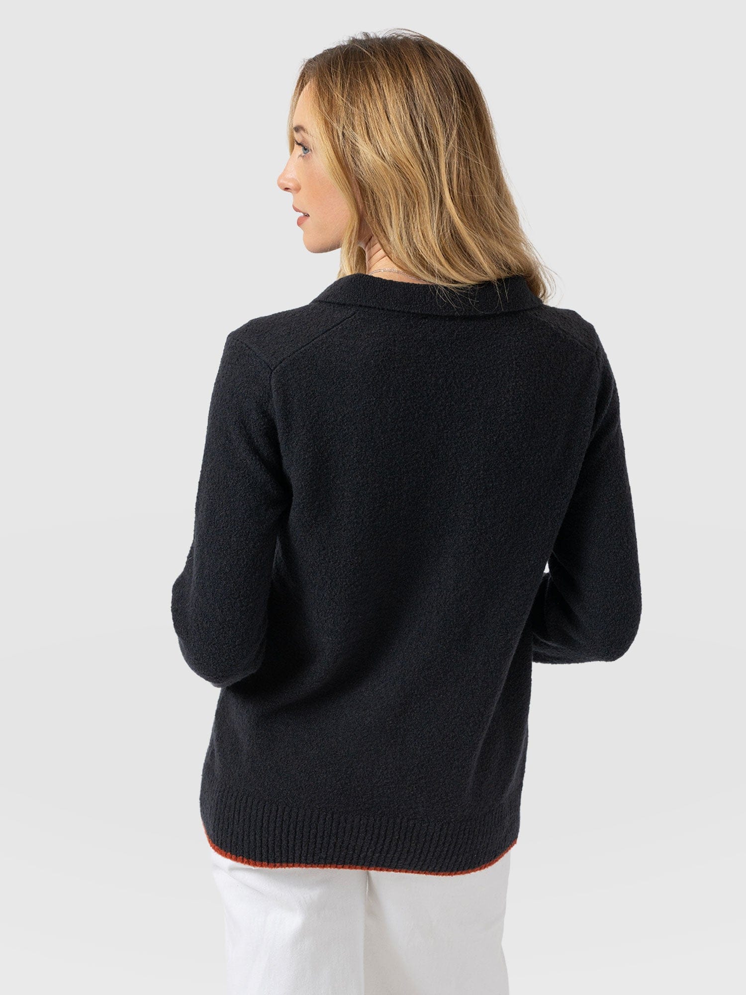 Delphi Polo Knit - Black - Women's T-shirts | Saint + Sofia® UK