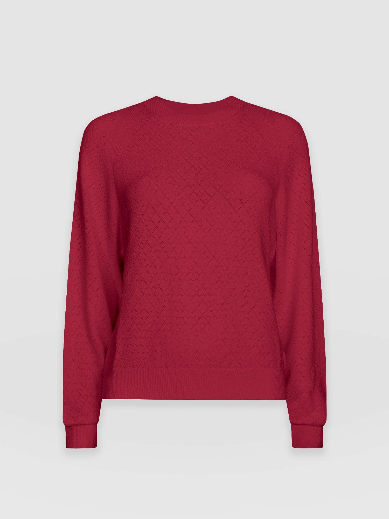 Diamond Knit Jumper - Deep Pink