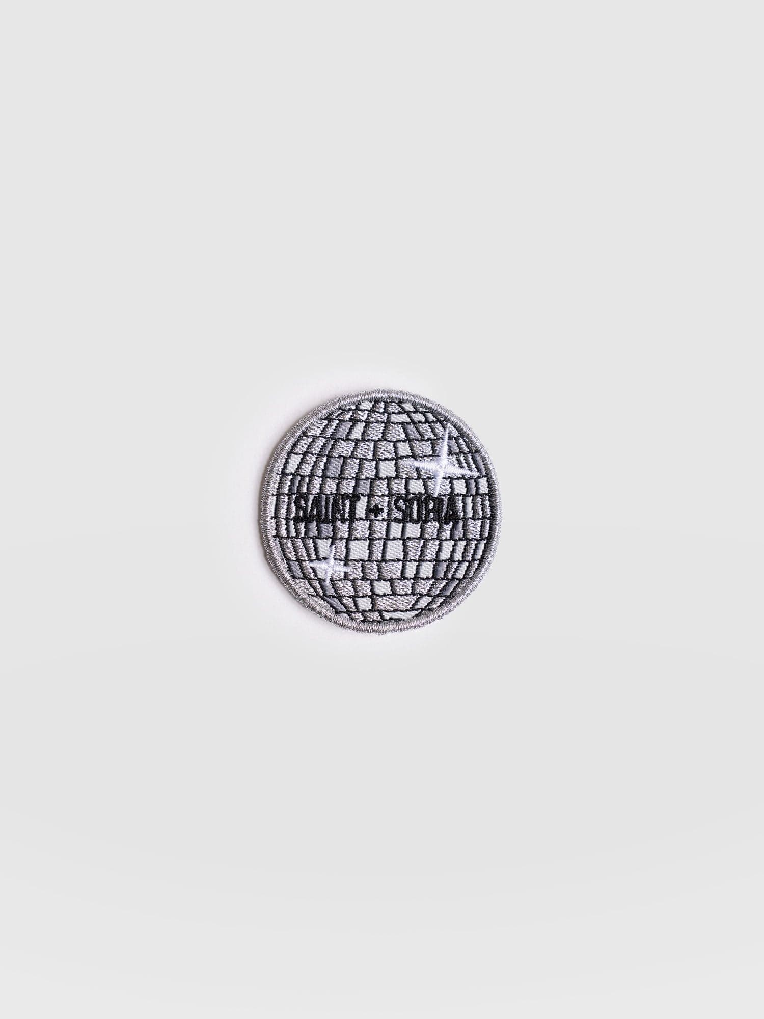 Disco Ball Sticker Badge - Grey